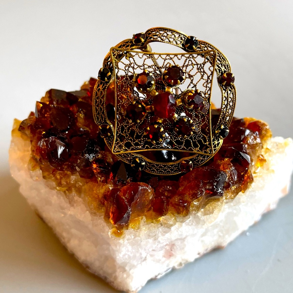 Western Germany Gold Filigree Brooch.